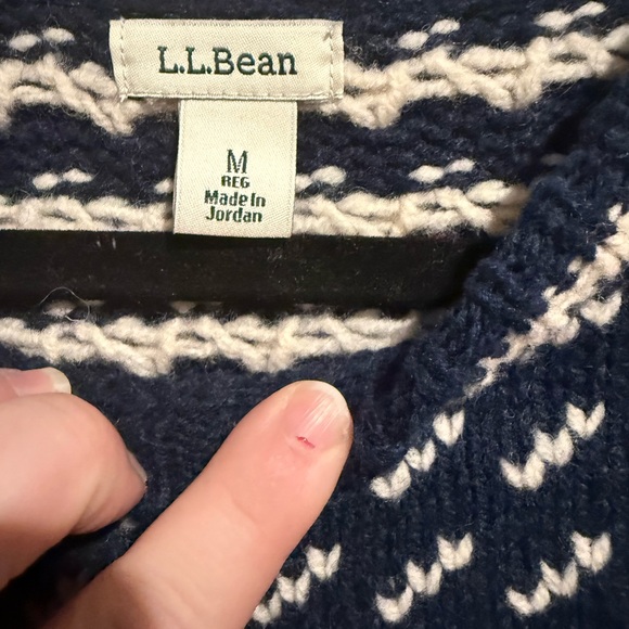 L.L. Bean rag wool birdseye sweater - Picture 2 of 7